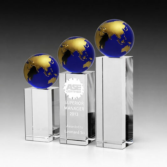 Gold & Blue World Globe