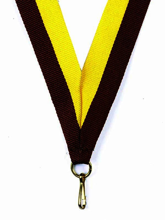 Yellow-Dark Brown Ribbon