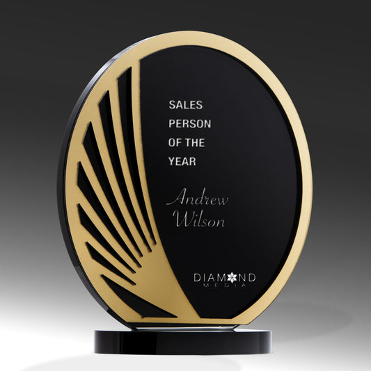 Gold Acrylic Black Glass