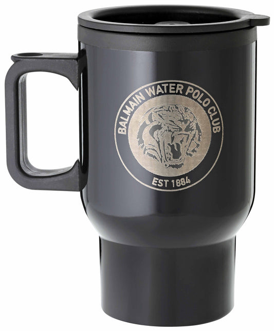 Black Travel Mug with Handle