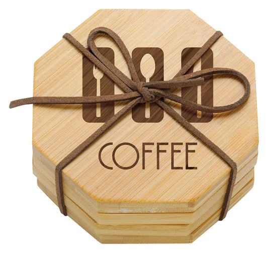 Bamboo Coaster Set - Octagon