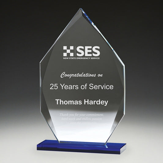 Glass Blue Arrowhead