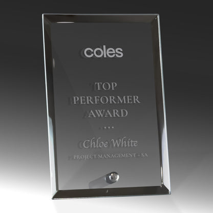 Mirror Edged Clear Glass-Rectangle Portrait