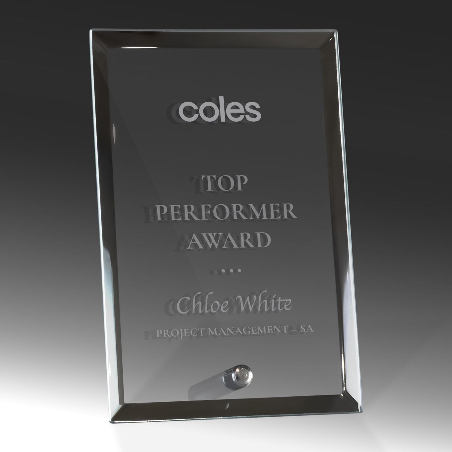 Mirror Edged Clear Glass-Rectangle Portrait