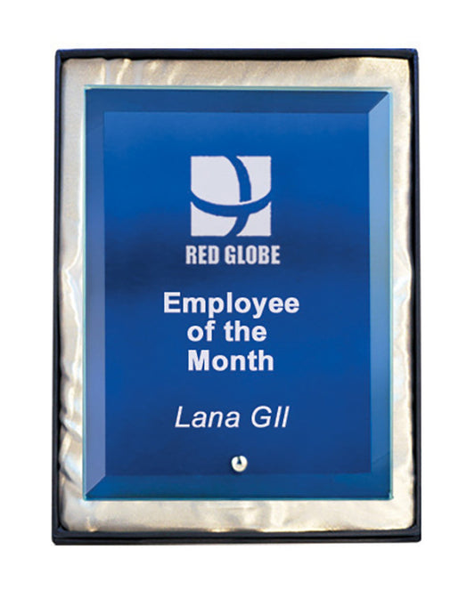 Laser Glass Rectangle Blue