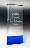 Crystal-Vertical Curved Block with Coloured Plinth
