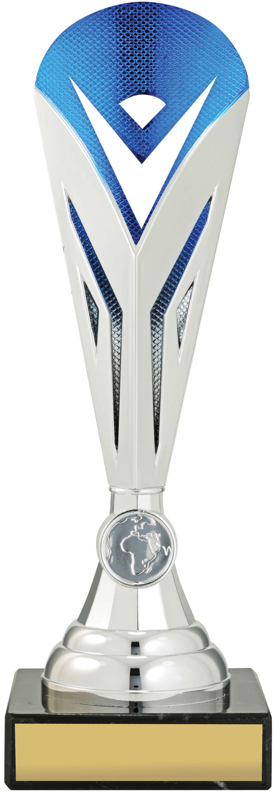 Plastic Universal Cup Blue/Silver