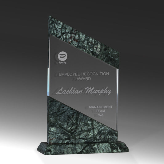Green Marble Glass - Angled