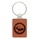 Leatherette Keychain - Rawhide with Chrome