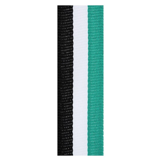 Teal / White / Black Ribbon
