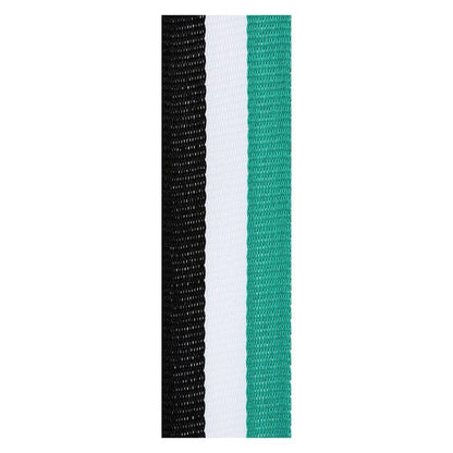 Teal / White / Black Ribbon