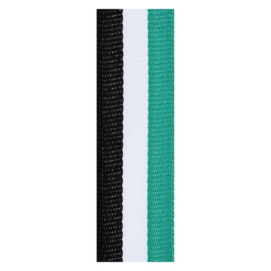 Teal / White / Black Ribbon
